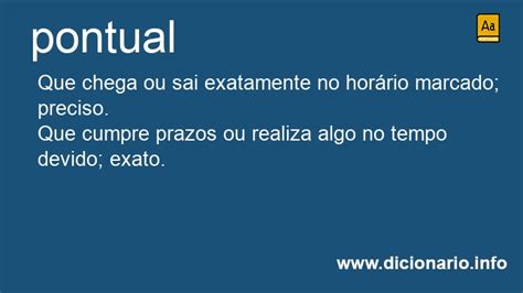 Pontual significado pontual tradução Dicionário